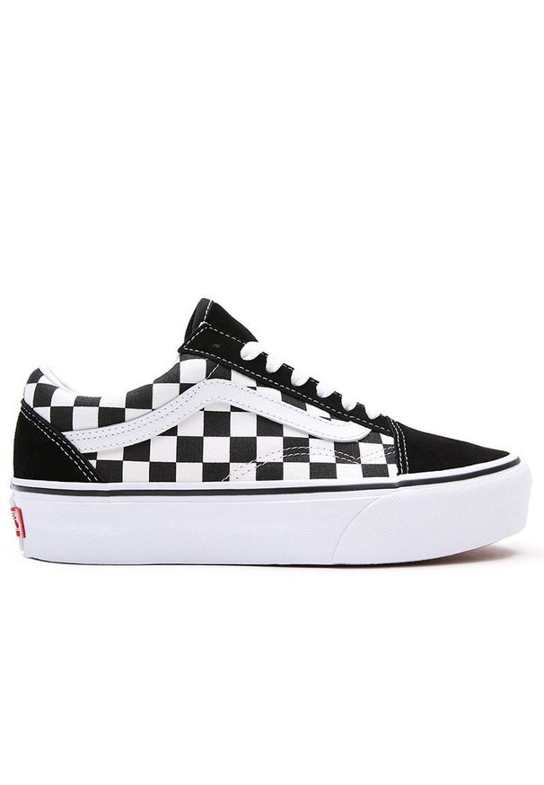 Buty Vans Checkerboard Old Skool Platform VN0A3B3UHRK1 - czarne. Okazja: na co dzień. Zapięcie: sznurówki. Kolor: czarny. Materiał: guma, materiał, zamsz. Szerokość cholewki: normalna. Obcas: na platformie. Model: Vans Old Skool