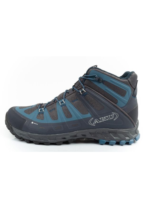 Buty trekkingowe męskie Aku Selvatica Mid GORE-TEX. Kolor: wielokolorowy, niebieski, szary. Materiał: tkanina. Szerokość cholewki: normalna. Technologia: Gore-Tex