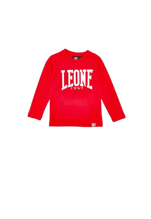 LEONE 1947 APPAREL - Dziecięcy t-shirt basic Leone z długim rękawem. Kolor: czerwony. Długość rękawa: długi rękaw. Długość: długie. Sport: joga i pilates