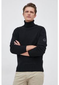 C.P. Company - Sweter wełniany. Okazja: na co dzień. Typ kołnierza: golf. Kolor: czarny. Materiał: wełna. Długość rękawa: długi rękaw. Długość: długie. Styl: casual #4