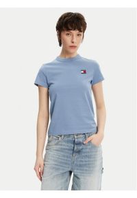 Tommy Jeans T-Shirt DW0DW20153 Niebieski Regular Fit. Kolor: niebieski. Materiał: bawełna