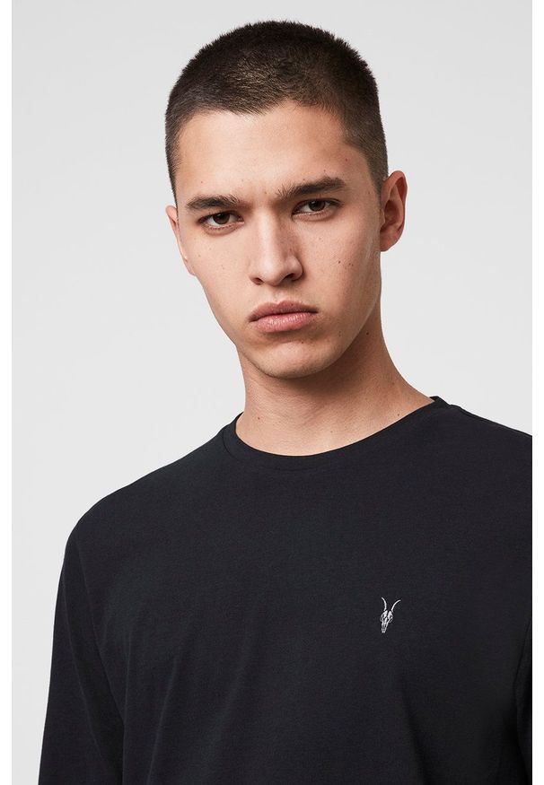 AllSaints - Longsleeve Brace LS Tonic Crew. Okazja: na co dzień. Kolor: czarny. Materiał: dzianina. Długość rękawa: długi rękaw. Styl: casual