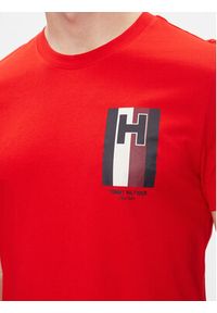 TOMMY HILFIGER - Tommy Hilfiger T-Shirt H Emblem Tee MW0MW33687 Czerwony Slim Fit. Kolor: czerwony. Materiał: bawełna