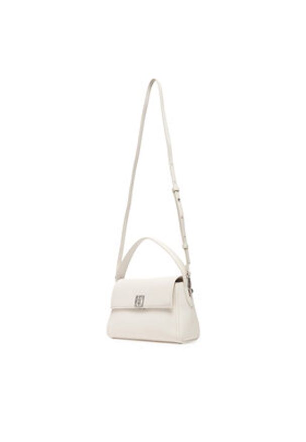 Calvin Klein Torebka Emblem Hw Pebble Shoulder Bag 25 LV04F3425G Biały. Kolor: biały. Materiał: skórzane