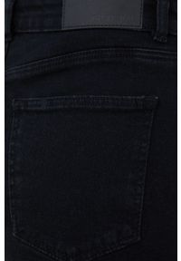 Noisy may - Noisy May szorty jeansowe damskie kolor czarny gładkie high waist. Okazja: na co dzień. Stan: podwyższony. Kolor: czarny. Materiał: jeans. Wzór: gładki. Styl: casual #4