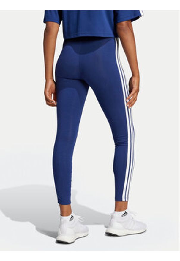 Adidas - adidas Legginsy Essentials 3-Stripes JE0067 Granatowy Slim Fit. Kolor: niebieski. Materiał: bawełna