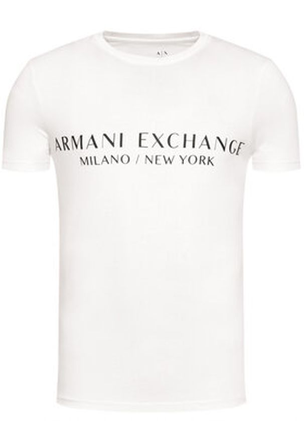 Armani Exchange T-Shirt 8NZT72 Z8H4Z 1100 Biały Slim Fit. Kolor: biały. Materiał: bawełna