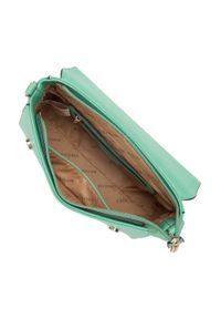 Wittchen - Damska torebka z kółkiem na klapie zielona. Kolor: zielony. Wzór: aplikacja, haft. Dodatki: z haftem. Materiał: skórzane. Rozmiar: małe. Styl: casual, elegancki #3