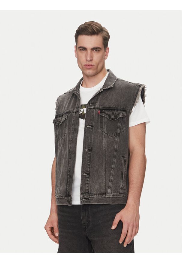 Levi's® Kamizelka A5789-0001 Czarny Regular Fit. Kolor: czarny. Materiał: bawełna