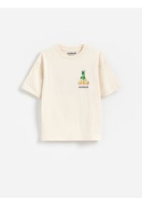 Reserved - Bawełniany t-shirt Minecraft - beżowy. Kolor: beżowy. Materiał: bawełna #1