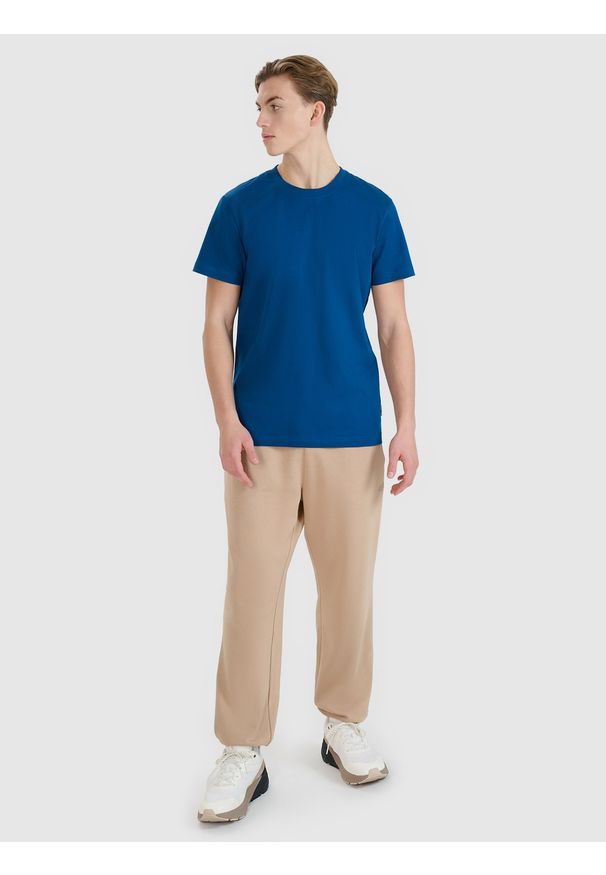 4f - 4F T-shirt regular z nadrukiem męski - turkusowy L. Okazja: na co dzień. Kolor: turkusowy. Materiał: jersey, bawełna, dzianina. Długość rękawa: krótki rękaw. Długość: krótkie. Wzór: nadruk. Styl: sportowy, klasyczny, casual