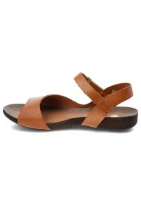 Brązowe Sandały Armodo Wygodne Obuwie Damskie. Kolor: brązowy. Materiał: skóra. Sezon: lato. Obcas: na obcasie. Styl: elegancki. Wysokość obcasa: niski #6