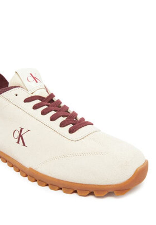 Calvin Klein Jeans Sneakersy Low Profile Runner Su YM0YM01288 Biały. Kolor: biały. Materiał: skóra