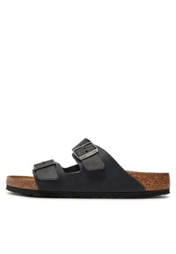 Birkenstock Klapki Arizona Bs 752481 Czarny. Kolor: czarny. Materiał: skóra, nubuk