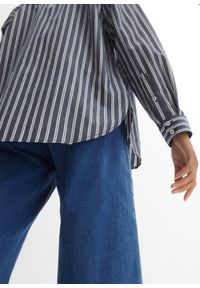 bonprix - Bluzka koszulowa z czystej bawełny. Kolor: niebieski. Materiał: bawełna. Wzór: paski #2