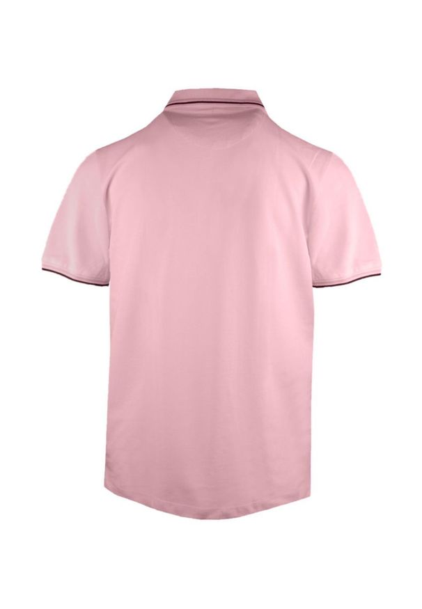 Koszulka Polo - Męska - Pako Jeans - Różowa, Kryte Guziki. Okazja: na co dzień. Typ kołnierza: polo. Kolor: różowy. Materiał: bawełna. Styl: casual