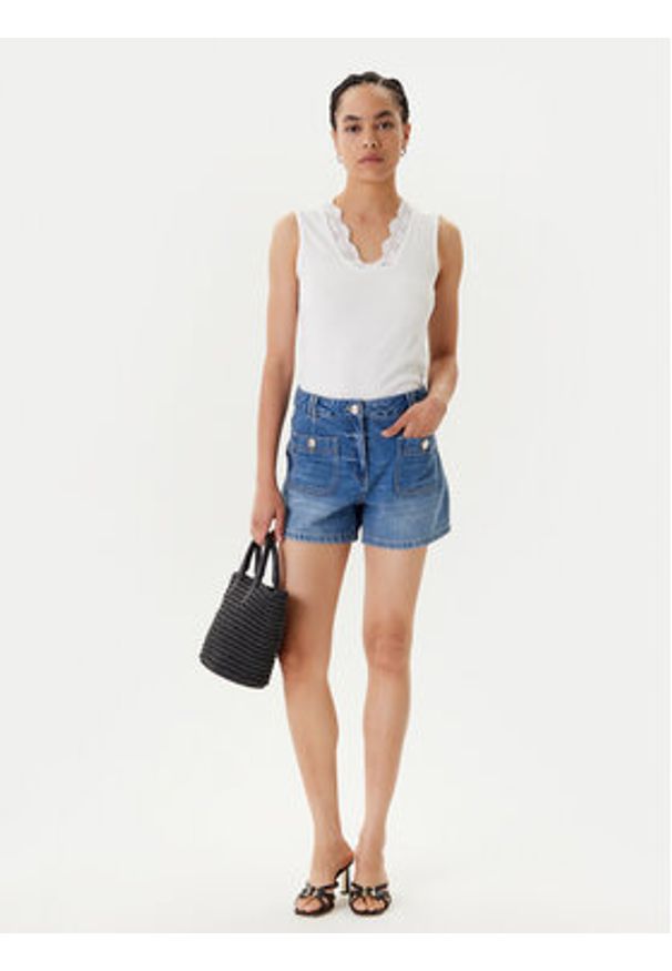 Morgan Top 251-DADILO Biały Slim Fit. Kolor: biały. Materiał: wiskoza