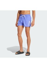 Adidas - Szorty Essentials Logo CLX. Kolor: niebieski. Materiał: materiał #1