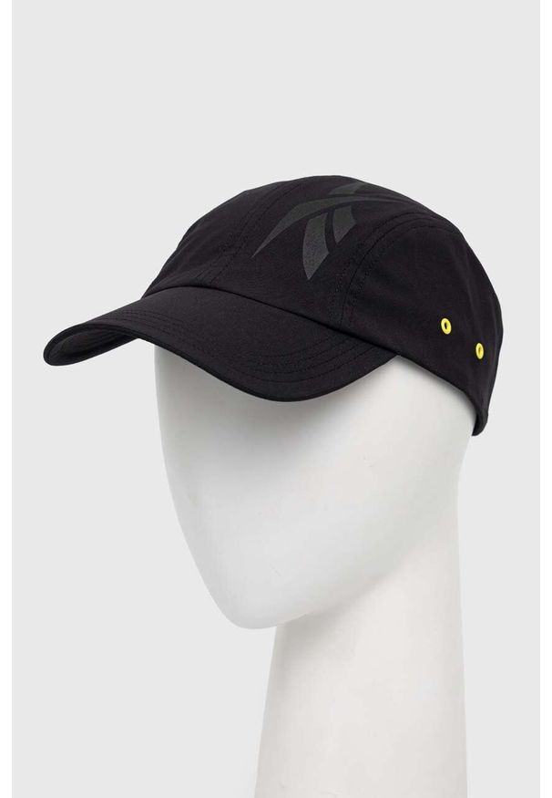 Reebok czapka z daszkiem Tech Style kolor czarny z nadrukiem. Kolor: czarny. Materiał: tkanina. Wzór: nadruk