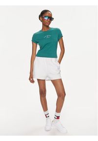 Tommy Jeans T-Shirt Essential Logo DW0DW18140 Zielony Slim Fit. Kolor: zielony. Materiał: bawełna, syntetyk #2