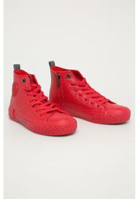 Big-Star - Big Star - Trampki. Nosek buta: okrągły. Kolor: czerwony. Materiał: syntetyk, materiał, skóra ekologiczna, guma. Szerokość cholewki: normalna. Obcas: na obcasie. Wysokość obcasa: średni, niski #2
