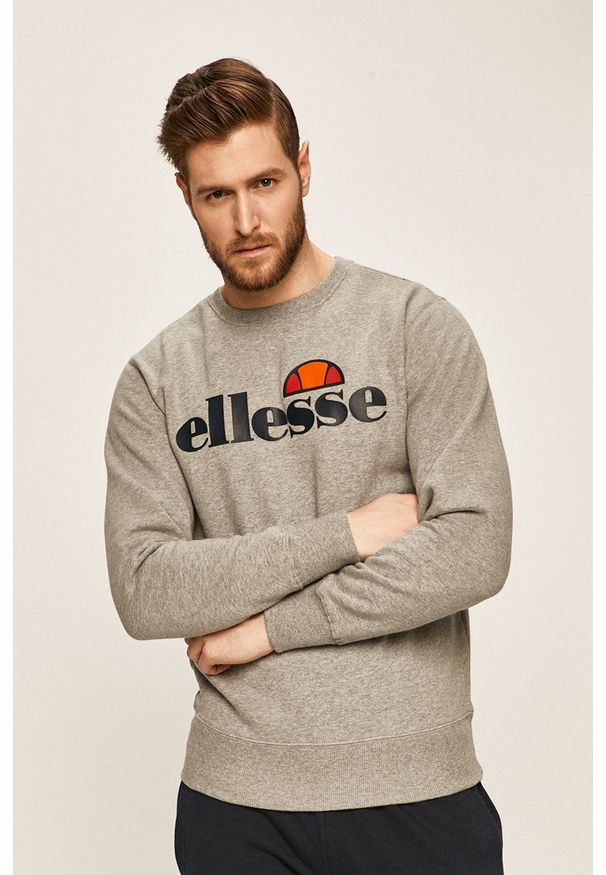 Ellesse - Bluza. Okazja: na co dzień. Kolor: szary. Materiał: dzianina. Wzór: nadruk. Styl: casual