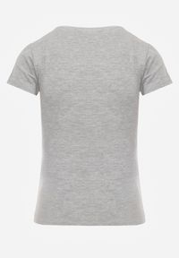 Renee - Jasnoszary T-shirt Ariema. Kolor: szary. Materiał: dzianina. Długość rękawa: krótki rękaw. Długość: krótkie. Wzór: gładki #2