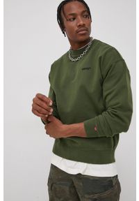 Levi's® - Levi's Bluza bawełniana męska kolor zielony gładka. Okazja: na spotkanie biznesowe. Kolor: zielony. Materiał: bawełna. Wzór: gładki. Styl: biznesowy