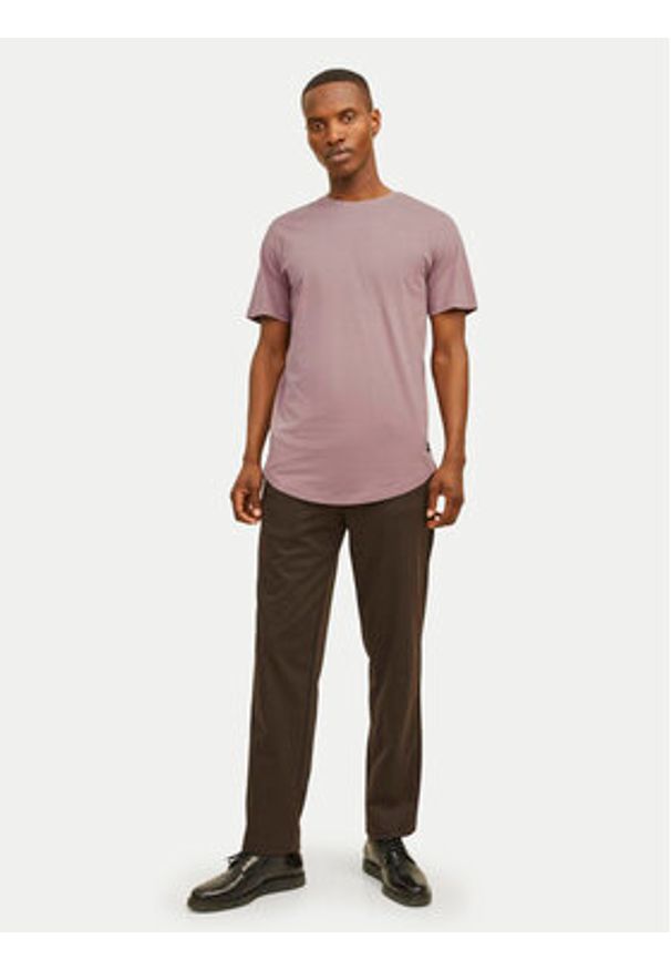 Jack & Jones T-Shirt Jjenoa 12113648 Różowy Long Line Fit. Kolor: różowy. Materiał: bawełna