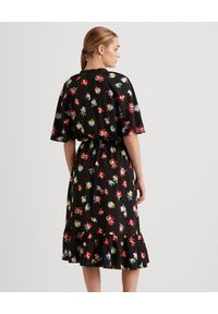 Lauren Ralph Lauren - LAUREN BY RALPH LAUREN - Sukienka midi we wzór w kwiaty. Kolor: czarny. Materiał: tkanina. Długość rękawa: krótki rękaw. Wzór: kwiaty. Długość: midi #2