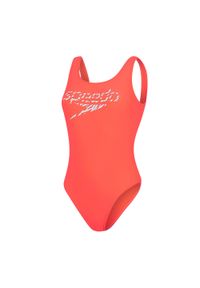 Strój kąpielowy jednoczęściowy damski Speedo Logo Deep U-Back. Kolor: czerwony