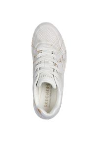 skechers - Adidasy Skechers Uno - Marbel Marvel, Kobiety. Kolor: biały. Materiał: syntetyk, materiał. Wzór: motyw z bajki. Sport: turystyka piesza
