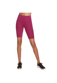 skechers - Spodenki sportowe damskie Skechers Go Walk High Waisted Bike Short. Kolor: różowy. Materiał: nylon, elastan