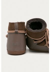 Inuikii - Śniegowce skórzane. Nosek buta: okrągły. Kolor: brązowy. Materiał: skóra. Obcas: na platformie