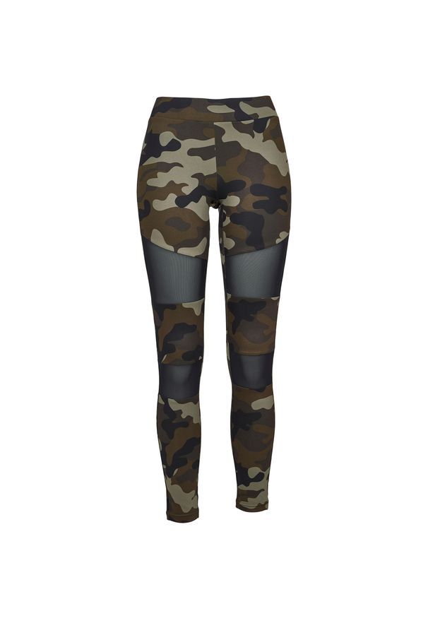 Urban Classics - Legginsy damskie w dużych rozmiarach Urban Classic mesh. Kolor: czarny, wielokolorowy. Materiał: mesh