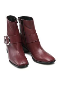 Lasocki Botki T003 Bordowy. Kolor: czerwony. Materiał: skóra #7