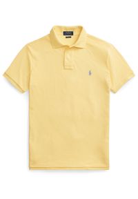 Ralph Lauren - RALPH LAUREN - Koszulka polo Slim Fit. Typ kołnierza: polo. Kolor: żółty. Materiał: bawełna, prążkowany, materiał. Wzór: haft #3