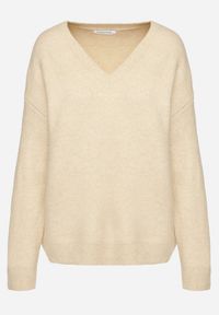 Born2be - Beżowy Sweter z Wiskozą oraz Kaszmirem Nelilena. Okazja: na co dzień. Kolor: beżowy. Materiał: kaszmir, wiskoza. Długość rękawa: długi rękaw. Długość: długie. Styl: casual, elegancki