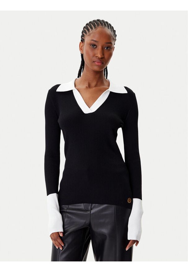 Karl Lagerfeld - KARL LAGERFELD Sweter A4W18043 Czarny Slim Fit. Typ kołnierza: dekolt w karo. Kolor: czarny. Materiał: syntetyk