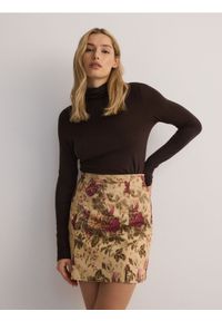 Reserved - Wzorzysta spódnica mini - wielobarwny. Materiał: bawełna, tkanina #1
