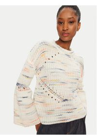 Munthe Sweter 244162024474 Beżowy Regular Fit. Kolor: beżowy. Materiał: wełna