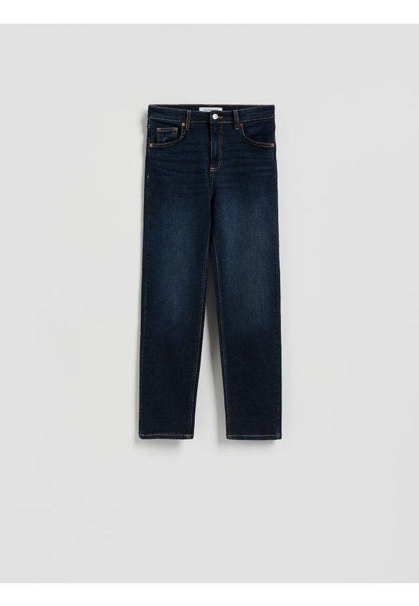 Reserved - Jeansy straight - granatowy. Kolor: niebieski