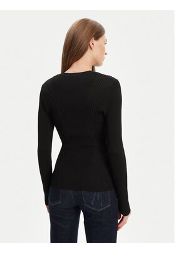 Guess Sweter W5YR08 Z0040 Czarny Slim Fit. Kolor: czarny. Materiał: syntetyk