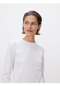 Reserved - Bawełniany longsleeve - biały. Kolor: biały. Materiał: bawełna. Długość rękawa: długi rękaw