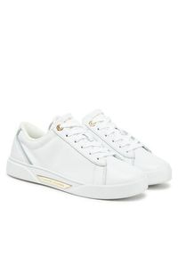 TOMMY HILFIGER - Tommy Hilfiger Sneakersy Chic Court Sneaker FW0FW08642 Biały. Kolor: biały. Materiał: skóra