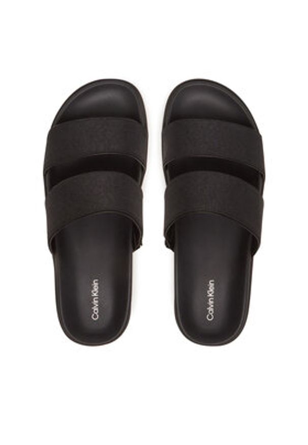 Calvin Klein Klapki Flat Slide Jacq HW0HW02487 Czarny. Kolor: czarny. Materiał: materiał