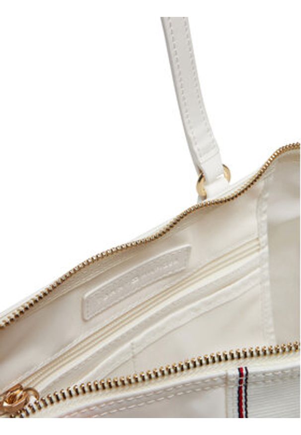 TOMMY HILFIGER - Tommy Hilfiger Torebka Poppy Tote Corp AW0AW17205 Écru