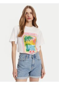 Roxy T-Shirt ERJZT05899 Biały Relaxed Fit. Kolor: biały. Materiał: bawełna