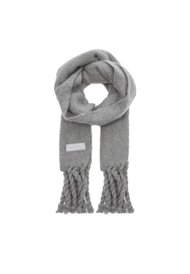 TOMMY HILFIGER - Tommy Hilfiger Szalik Tommy Twist Scarf AW0AW15530 Szary. Kolor: szary. Materiał: syntetyk