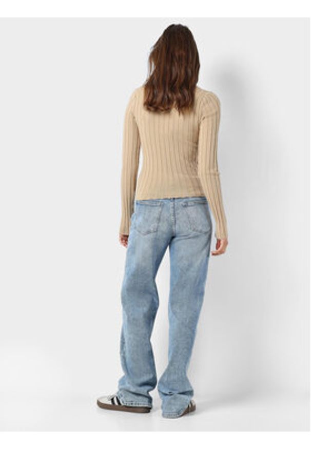 Noisy may - Noisy May Bluzka Freya 27028880 Beżowy Slim Fit. Kolor: beżowy. Materiał: syntetyk